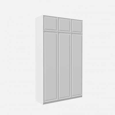 Шкаф с антресолью и фрезерованными фасадами Марс Белый (Селден)